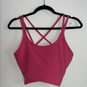 Peloton Pink Strappy Crop Top